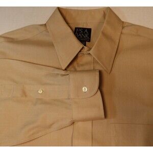 Jos. A .Bank Solid Beige Men’s Shirt 16.5x33 Classic Collection Tailored Fit
